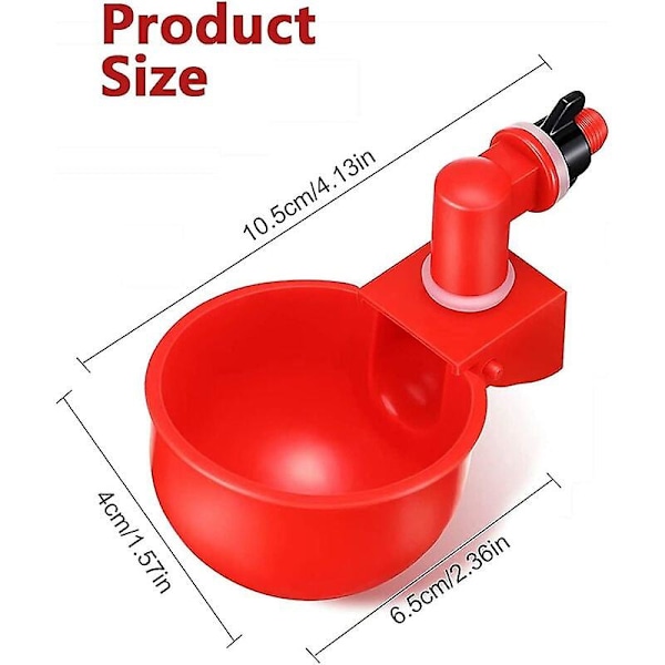 6 st Automatiska Kycklingdrickskoppar, Plastskål, Fjäderfävattenbehållare, Automatiska Dricksvattenkoppar för Kycklingar, Vaktel, Ankor, Fåglar