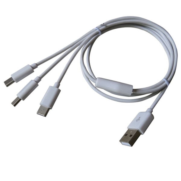 Multi 3 i 1 USB C Lang Laderkabel Ladesnor Multiple Porter Lang Laderkabel Type C-kontakt for Mobiltelefoner