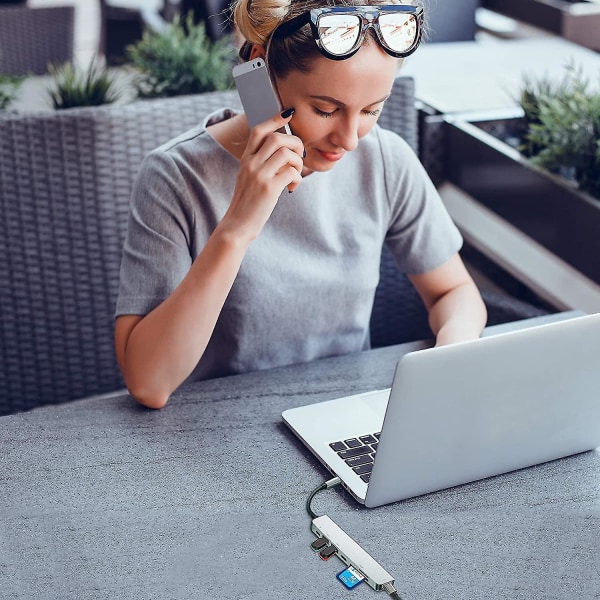 Usb C Hub-dongel, 6 i 1 Usb C till Hdmi Multiport Adapter Sd-kortläsare