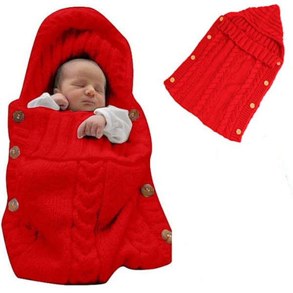 Nyfödd bebis stickad filt sovsäck Baby