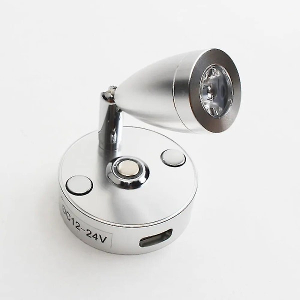 Dc12v 24v Rv Båd LED Læselampe Fleksibel Væglampe til Soveværelse Dekoration RV Lamper med USB Opladning Po Warm White C-Silver