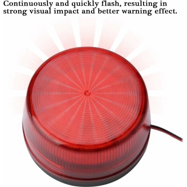 1 stk LED-blitslys, signallys-alarm, rlife rød kablet blitssirene