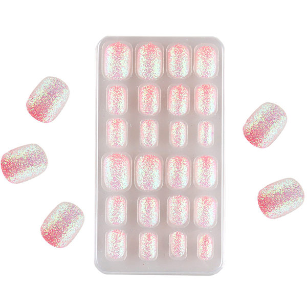 set 24pcs Kids Nails Short Cover False Nails for Little Girls