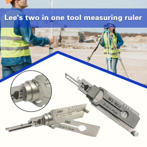 Alkuperäinen 2-in-1 Lishi-työkalu KW1,KW5,SC1,SC4,LW4,LW5,Am5,M1/MS2, silverB NSN14V.2