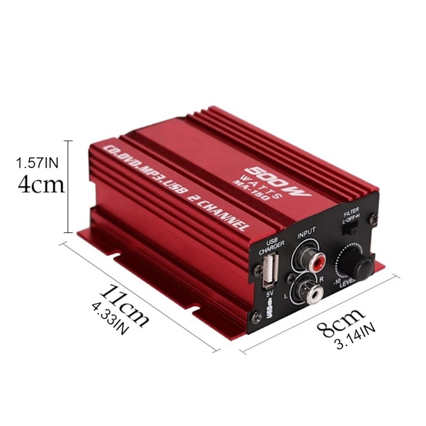 Bilhøjttaler Mini Hi-Fi 500W 2-kanals højttaler til biler [qb]