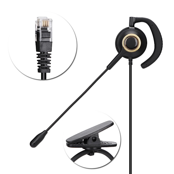 H1000-RJ9 Crystal Head Noise Canceling Call Center Headset Mukava Puhelin Kuulokkeet
