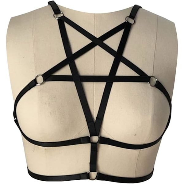 2 stk. Sexet Dame Sele Harness Halter Pentagram Body Harness BH Cage