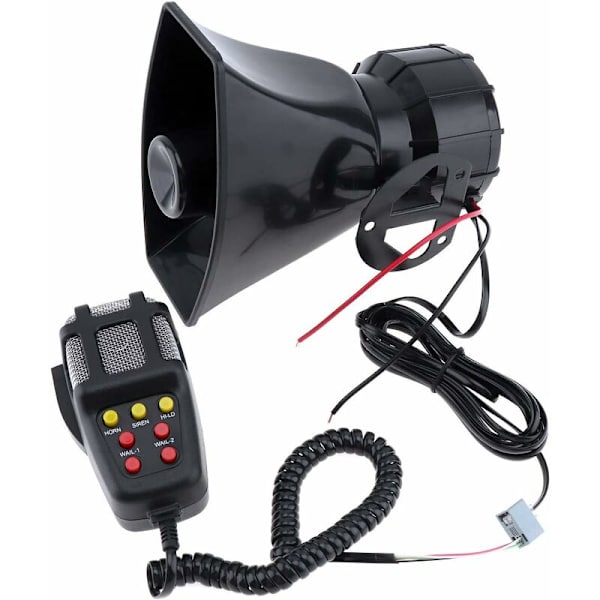 Rubberskin Politi Sirene Sirene Høytaler 7 Lyd Bilalarm System Forsterker med Mikrofon Høytaler 12V 100W PA Høytalersystem Nødalarm Sirene