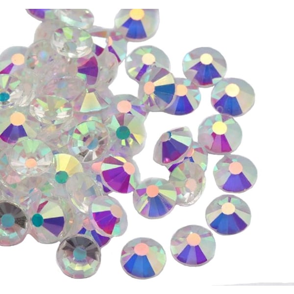 1440 stk. Lim-fikserede Krystal Flatback Rhinestone Glasperler til Neglekunst Håndværk Dekorationer Tøj Sko Transparent [qb] Transparent AB 1440pcs