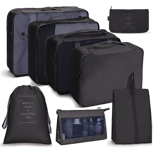 8-piece organizer set for suitcases, storage bags, packing cubes, gifts