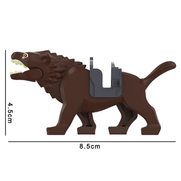 Fantasy Ulv Rytter Klods Figur Sæt – Karakter & Mount Byggesæt Four items