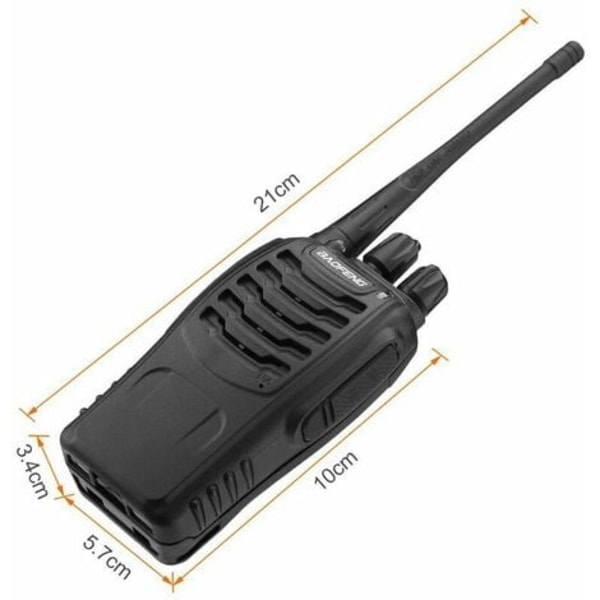Walkie Talkie Tvåvägsradio 16 Kanaler Uppladdningsbar PMR 446 Lång Räckvidd Walkie Talkie med 2 Originala Hörlursstativ