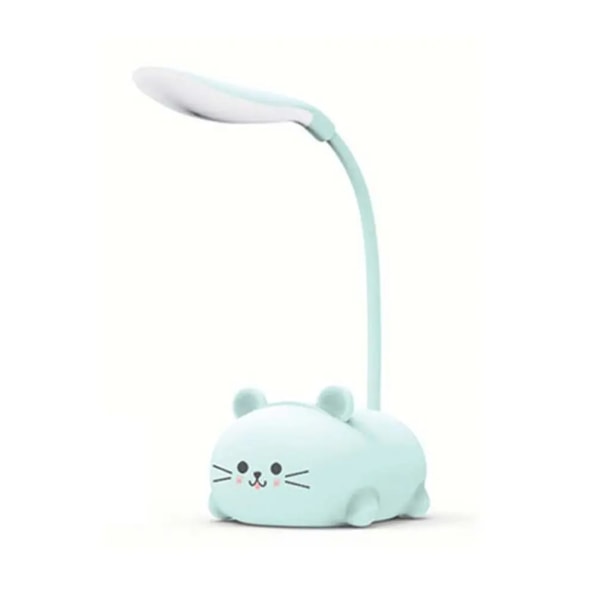 LED-bordlampe tegneserie søt katt nattlampe blue