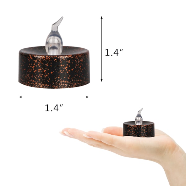 12-pak LED sort lys, batteridrevne fyrfadslys, sort fla[qb]