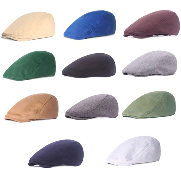 1 stk bomull caps menn kvinner hatt myk casual berets solid unisex re hvit White one size