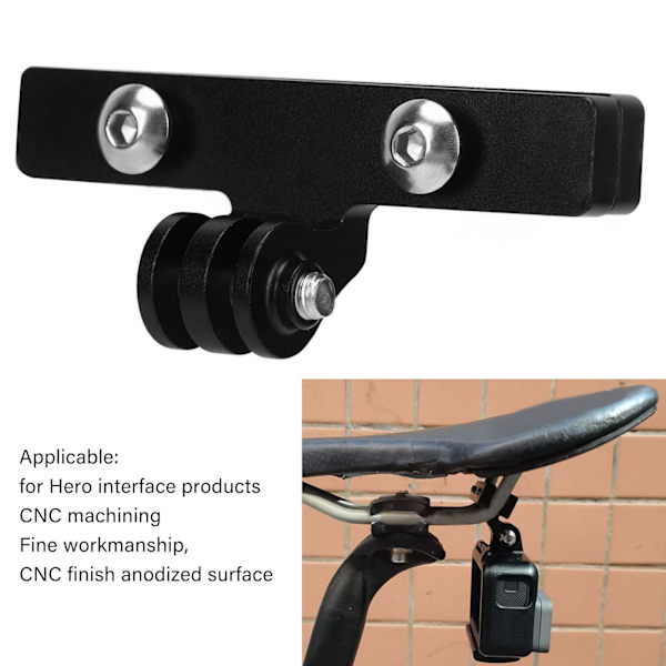 Cykelsadel Kameraskinne Montering Beslag Aluminiumlegering Kamera Forlængelse Montering Adapter Klemme til Hero
