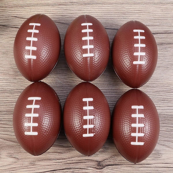 Fodbold Stressbold PU Skum Rugbybold Genvinder Langsomt Fodbold Super Bowl Fest Dekorationer 6 stk db[qb]
