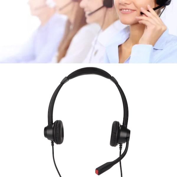 Typ C brusreducerande telefonheadset, binauralt callcenterheadset med mikrofon för kundtjänstkontor