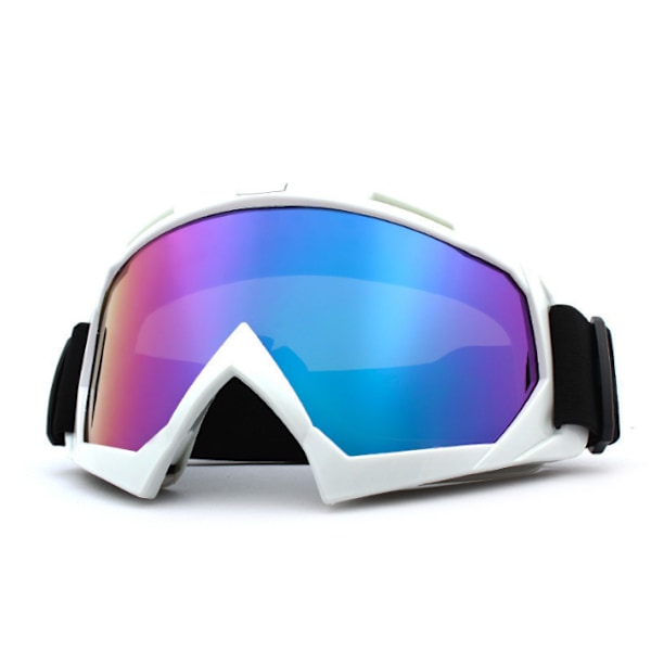 Motocrossbriller Motorsykkelbriller Skibriller white purple