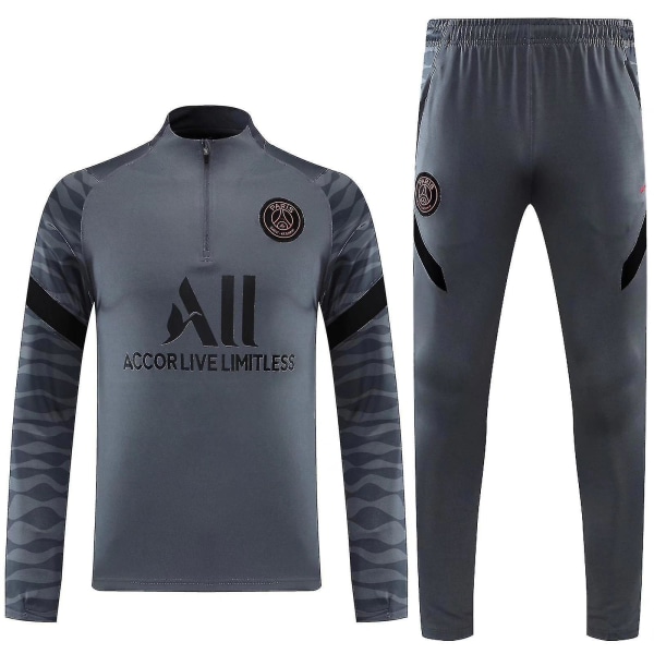 2021 Fotboll Paris Jersey Jacka Sportkläder Caddy Vuxen Kostym Grå grey M 165cm