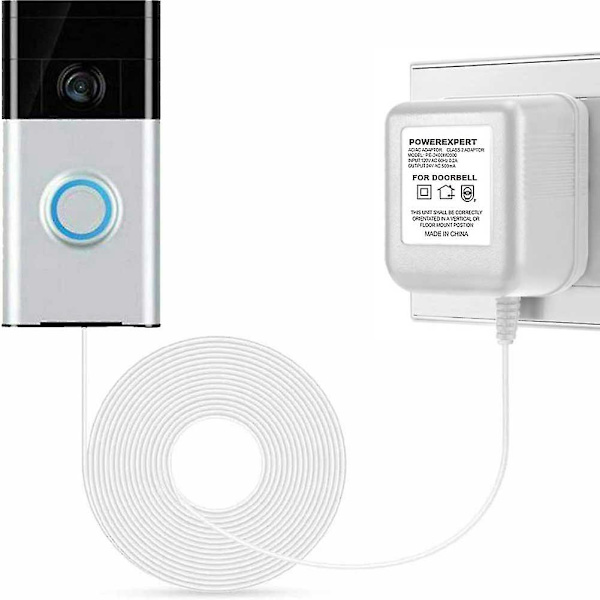 24v 500ma videodörrklocka transformator 8 meter kabel kamera (eu