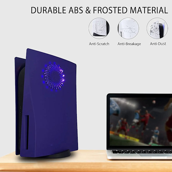 Skal med køleventiler med RGB lysstrimmel 400+ effekter LED lysring Konsolcover til PlayStation 5 Disc Edition Cosmic Red Led