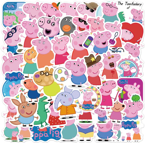 50 stk Peppa Pig Graffiti Stickers til Laptop og Skateboard