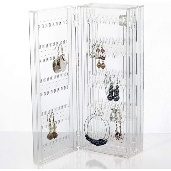 Hopfällbar smyckeshållare, smyckesförvaringshållare, smyckesdisplay, örhänge, förvaringshållare, halsbandshållare, örhängen, display, halsband, transparent, presentidé för