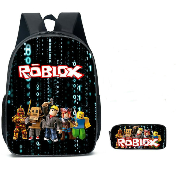 Roblox-reppu Koulureput Matkareput 2 sarjaa - Joululahja Lapset - Lahja - Musta-A transparent