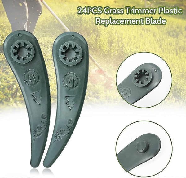 Ekstrablader for gresstrimmer, 24-pakning Bosch kantblader for Bosch Durablade Art 23-18 Li Art 26-18 Li gresstrimmer, grønn