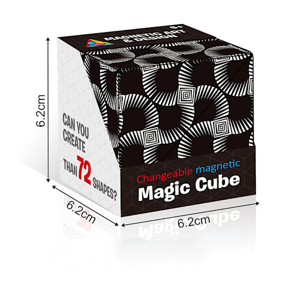 Variabelt utbytbart magnetiskt magiskt kuber 3D handflip-pussel antistressleksaker present svart cirkel färg