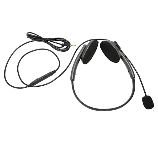 Multifunksjonelt og stilig kundesenter headset med støyreduksjon, HD-samtaler og hørselsvern, telefon headset i space grå, enkelt 3,5 mm