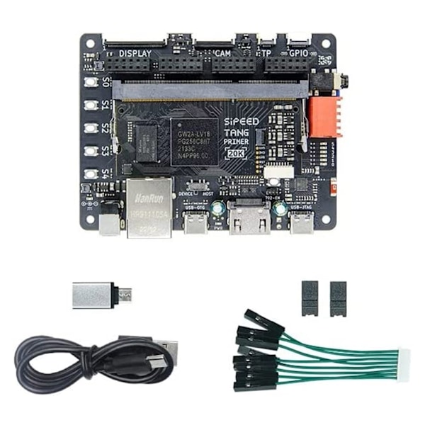 Tang Primer 20K FPGA-udviklingskort til RISC-V og indlejrede systemer - med LUT4, PMOD-porte og dock-ext-kort