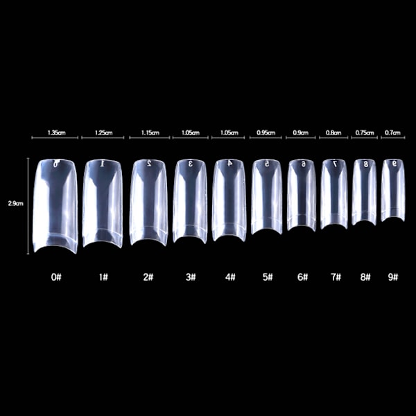 100/500 stk Negle Halvfransk Falske Negletips Akryl UV Gel Manicure Ti 100pcs Transparent