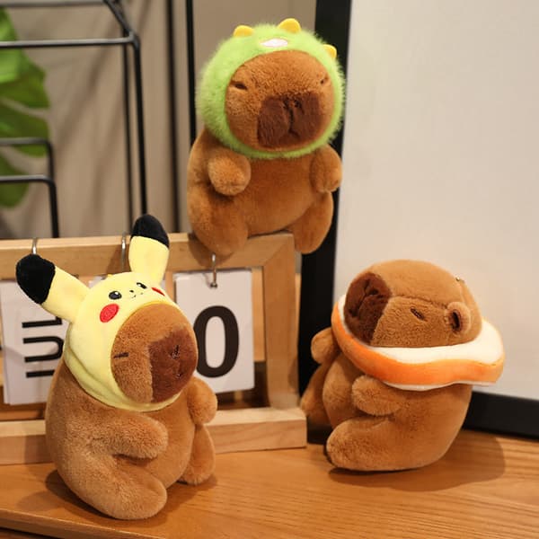 2026 Capybara Plysch Nyckelring 12cm Söt Djurdocka Hänge Presentidé**bröd bread