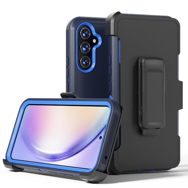 TASHHAR Samsung Galaxy A54 5G Fodral med Bältesklämma Holster Militärklass Tungt 3 i 1 Stöttålig Pansar Robust Hållbar för Galaxy A54 5G darkblueblue