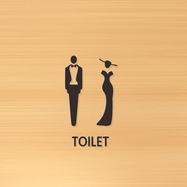 Toiletskilt, WC-skilt, toiletskilt til damer og herrer, herre- og dametoilet