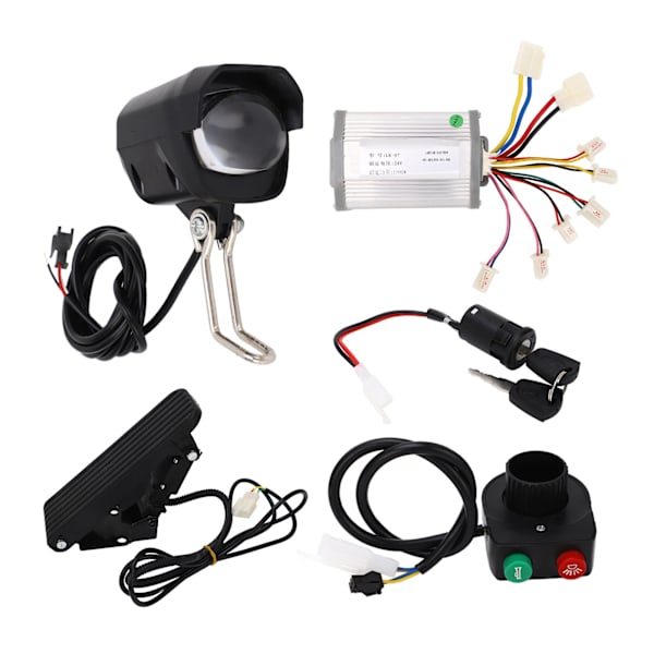 24V 1000W Motorstyring Fodpedal Forlygte Pære Switch Kit Elcykel Trehjulede Scooter Konverteringssæt