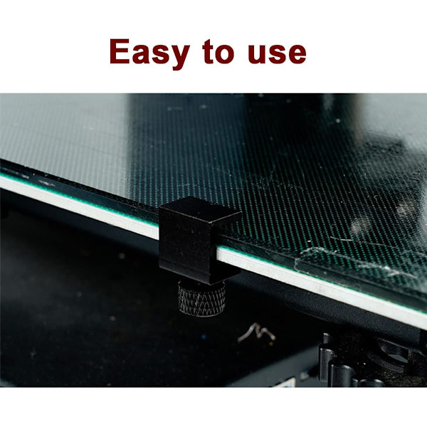 4 stk. justerbare 3D-printer glasclips til End 3 Pro