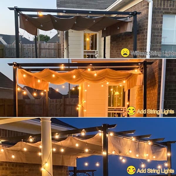 Utomhusljusslinga 100FT LED Utomhus Patio Ljus Uppdaterad Vattentät Gazebo Belysning Splittersäker UL-listad G40 LED 24V