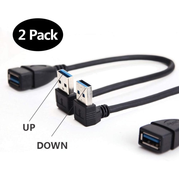 2x USB 3.0 hane till hona förlängningskabel från Oxsubor