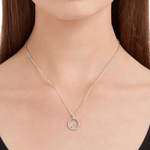 Swarovski Creativity Circle Halsband, Örhängen och Armband Smyckessamling, Klara Kristaller