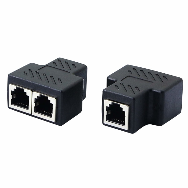 RJ11-naaras 2-naaras 6P6C puhelinjakopistoke Inline-liitin Puhelinjatkeen sovitin Kiinteän linjan faksiin (1-2) 2 kpl