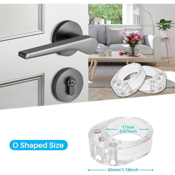 Ovipysäytin 6 kpl PVC-ovenkahvanpysäytin Ovipuskuri Silikoni Ovi Anti-kahvasuojus (Läpinäkyvä)