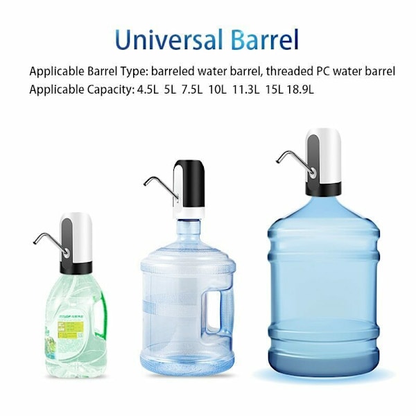 Vattenkokare pump, USB-laddningsbar automatisk dricksvattenbrytare,