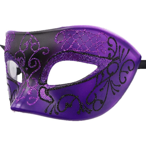 Pari naamiaismaskia metallista rautaperhosen pallotanssi naamio (hopea violetti) 2 kappaletta Silver purple