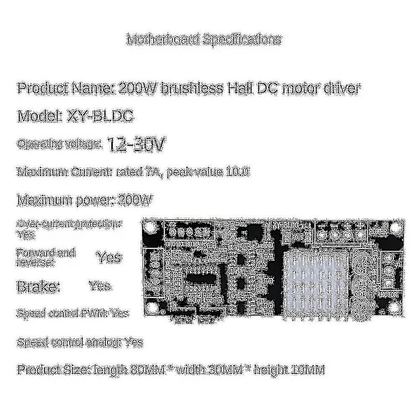 Xy-bldc trefas DC borstlös med Hall Motor Controller-modul