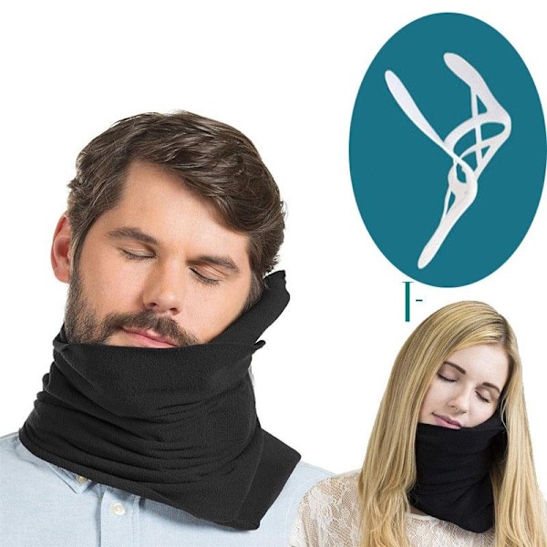 Super pehmeä niskatuki Matkatyyny Niskatyyny Helppo puhdistaa ja kantaa black