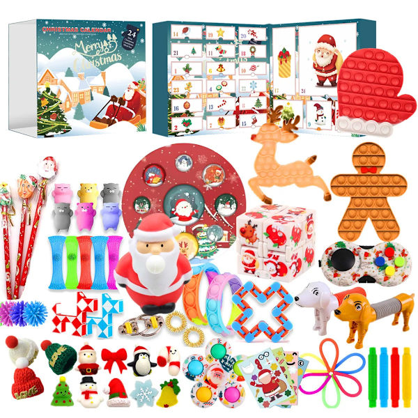 24-dagars julkalenderpaket med fidgetleksaker - Stressreducerande leksakskit, blindbox, julklapp till barn style 11