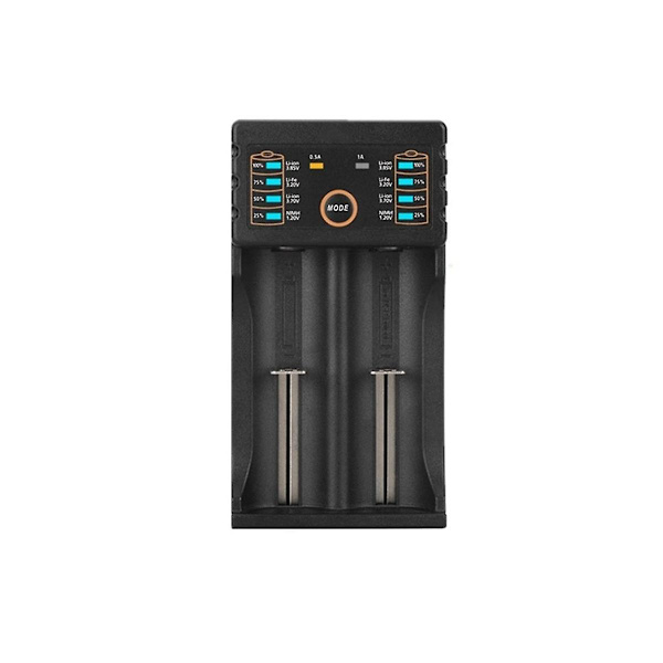 1 stk. 2-slot Li-Ion batterioplader + 6 stk. 3.7V 18650 9800MAh batteri til genopladeligt batteri 18650